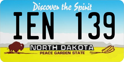 ND license plate IEN139