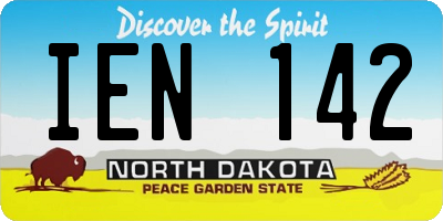 ND license plate IEN142