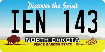 ND license plate IEN143