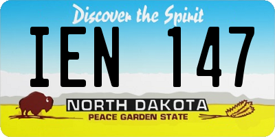 ND license plate IEN147