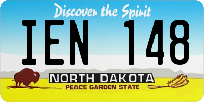 ND license plate IEN148
