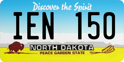 ND license plate IEN150