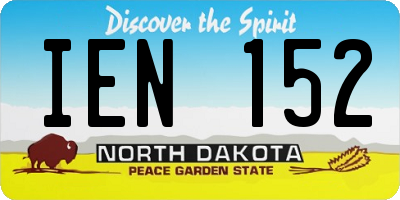 ND license plate IEN152