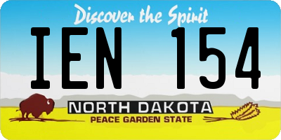 ND license plate IEN154