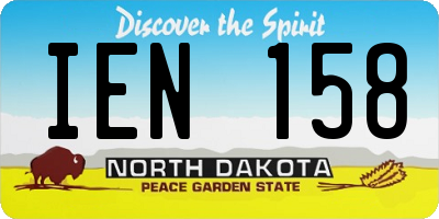 ND license plate IEN158