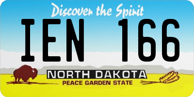 ND license plate IEN166