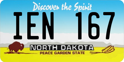 ND license plate IEN167