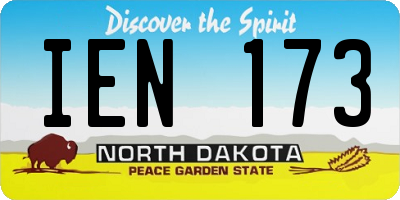 ND license plate IEN173