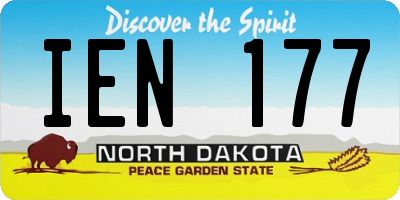 ND license plate IEN177
