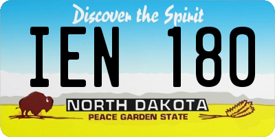 ND license plate IEN180
