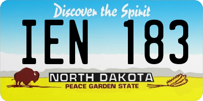 ND license plate IEN183