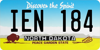 ND license plate IEN184