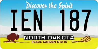 ND license plate IEN187