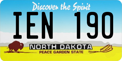 ND license plate IEN190