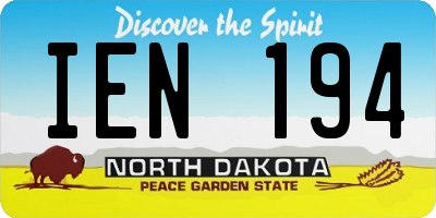 ND license plate IEN194