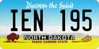 ND license plate IEN195