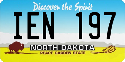 ND license plate IEN197
