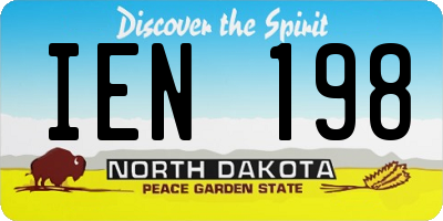 ND license plate IEN198