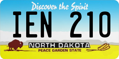 ND license plate IEN210