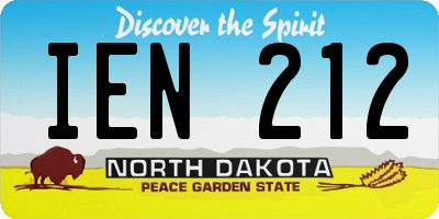 ND license plate IEN212