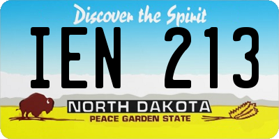 ND license plate IEN213