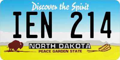 ND license plate IEN214