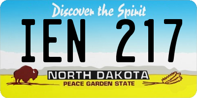 ND license plate IEN217