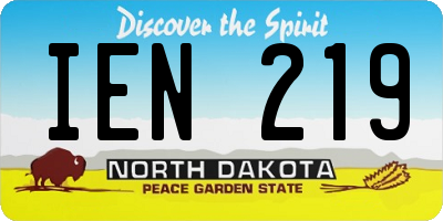 ND license plate IEN219