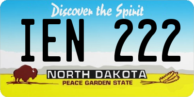 ND license plate IEN222