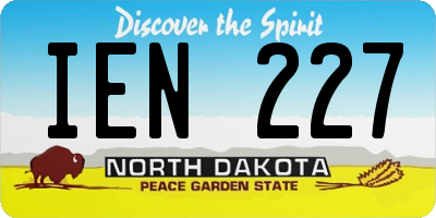 ND license plate IEN227