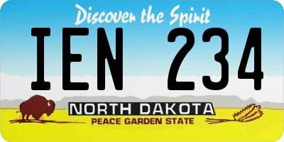ND license plate IEN234