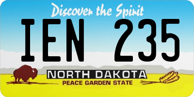 ND license plate IEN235