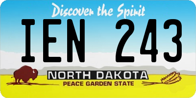 ND license plate IEN243