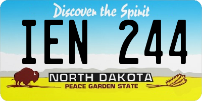 ND license plate IEN244