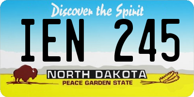 ND license plate IEN245