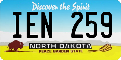 ND license plate IEN259