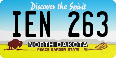 ND license plate IEN263