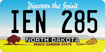 ND license plate IEN285