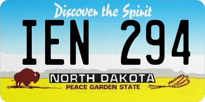 ND license plate IEN294