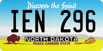 ND license plate IEN296