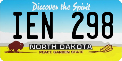 ND license plate IEN298