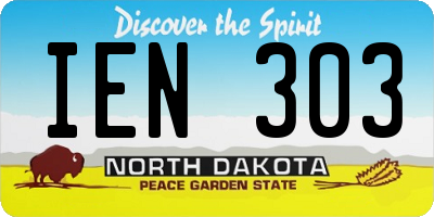 ND license plate IEN303