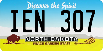 ND license plate IEN307