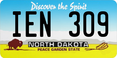 ND license plate IEN309