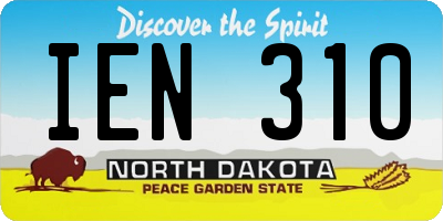 ND license plate IEN310