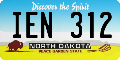 ND license plate IEN312