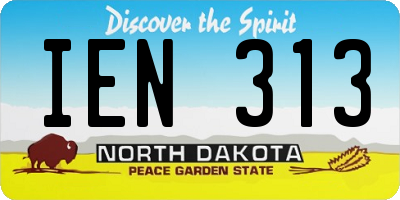ND license plate IEN313
