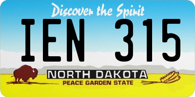 ND license plate IEN315