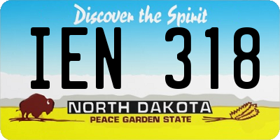 ND license plate IEN318