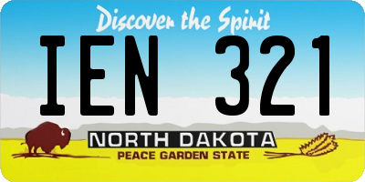 ND license plate IEN321